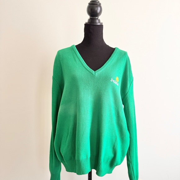 Vintage Other - Men’s 80s Vintage Blarney Castle Ireland Sweater Green Size 46 (XXL) st pattys